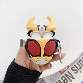 

3D Cartoon Japan Kamen Rider Earphone Silicone Protective Case Cover For Airpods 1 2 Wireless Headphones Case For Airpods Funda