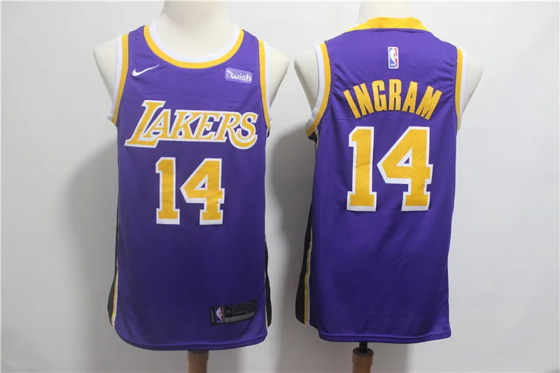 for men A+++ качество мужской взрослый#0 Кайл кузма 2 Lonzo мяч 14 Брэндон Ingram 24 Kobe Bryant Jersey Лос-Анжелес - Цвет: for men