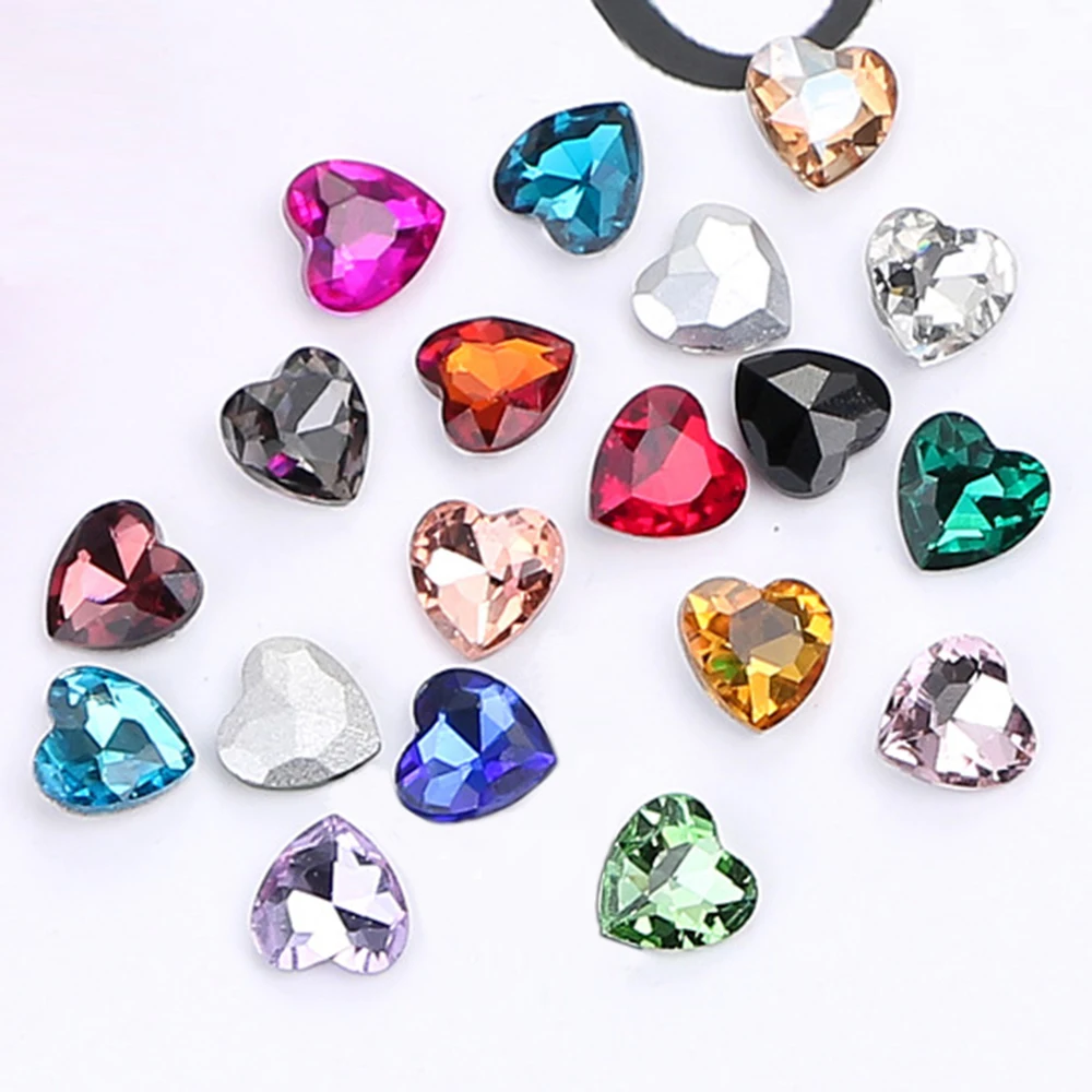 Новые стеклянные бусины в форме сердца стразы блестящие искусственные камни для