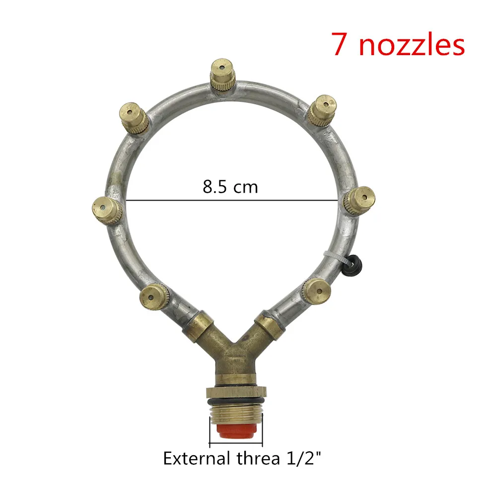 Регулируемый M14* 1,5 мм кольцевой распылитель сопла для увлажнения сада разбрызгиватель для полива спринклера охлаждающий распылитель для удаления пыли - Цвет: 7 Nozzles