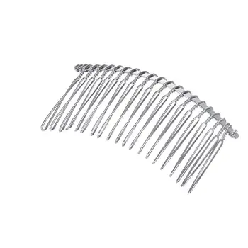 

5pcs Metal Hair Clip Combs Iron Wire Hair Clasp Twist Veil Combs Inserted Combs for Women Girls (20K White)