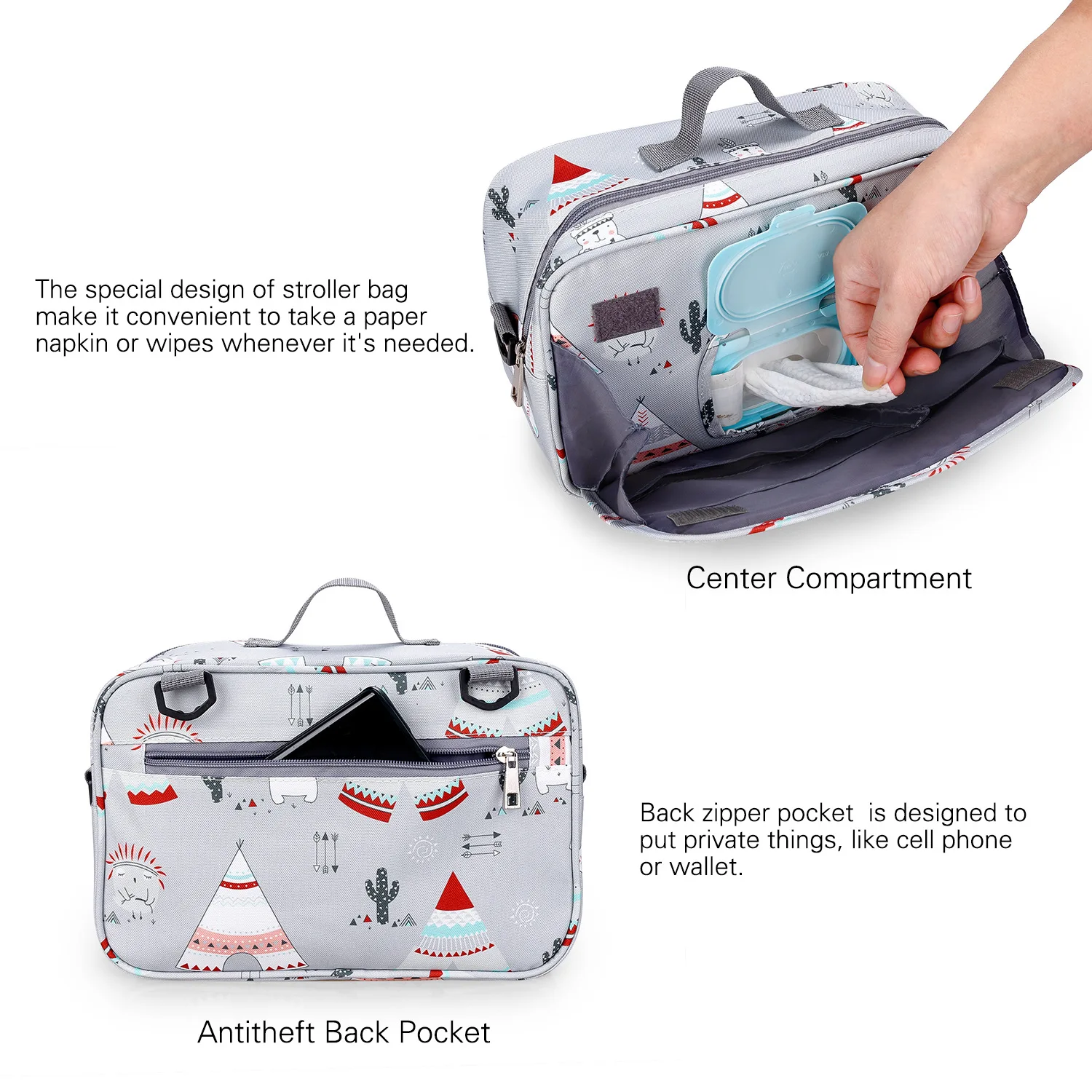 New Baby Stroller Bag Organizer With Shoulder Strap And Hook Waterproof Mommy Travel Diaper Nappy Bags Baby Stroller Accessories