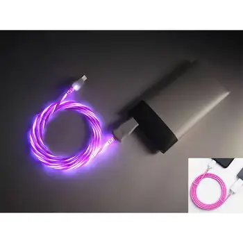 

Mobile Phone Cable Visible Flowing LED Light 2.4A Fast Charging USB Cable Charging & Sync Data Cords for Android Phone