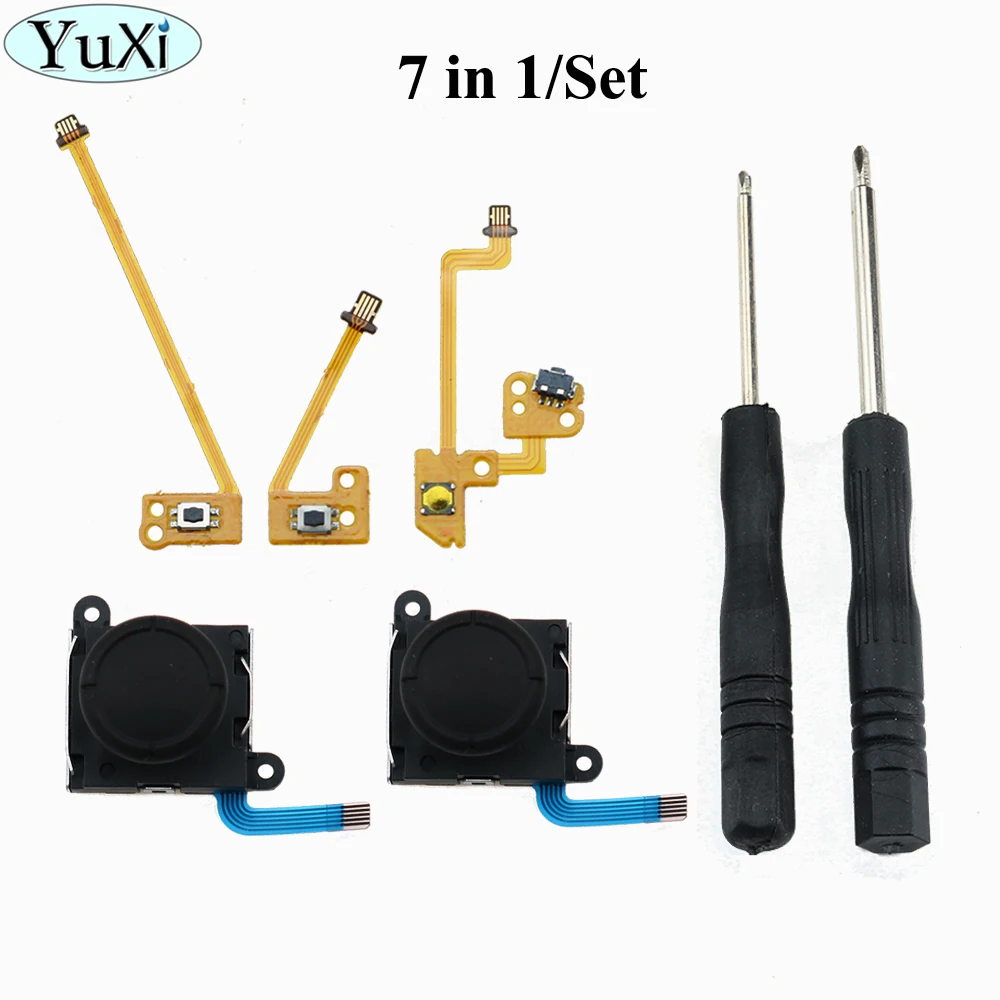 

YuXi 3D Joystick for NS Joy Con for Nintend Switch Left Right Analog Sticks Replacement + ZR ZL L Button Key Ribbon Flex Cable