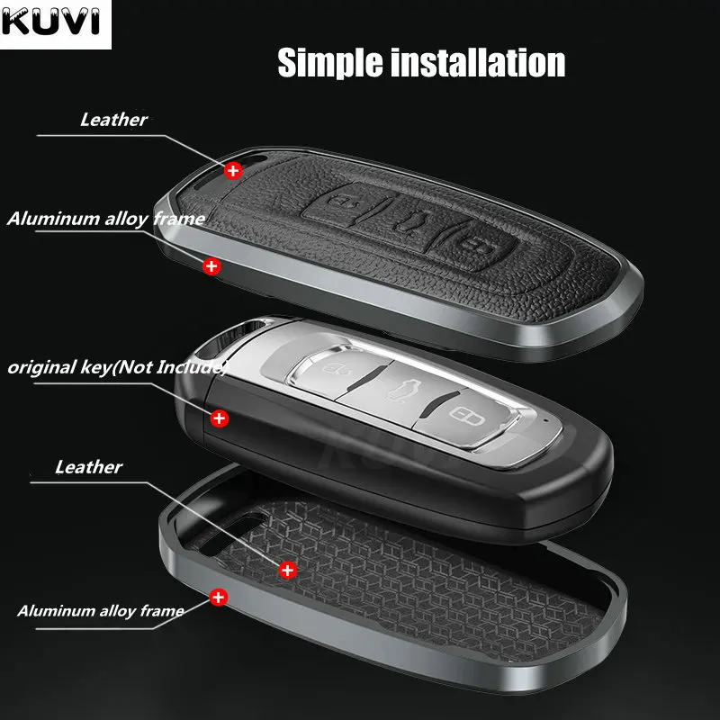 Alloy Leather Car Remote Key Case Cover Shell Fob For Geely Atlas Boyue Nl3 Ex7 Emgrand X7 Emgrandx7 Suv Gt Gc9 Borui Protector - - Racext™️ - - Racext 21