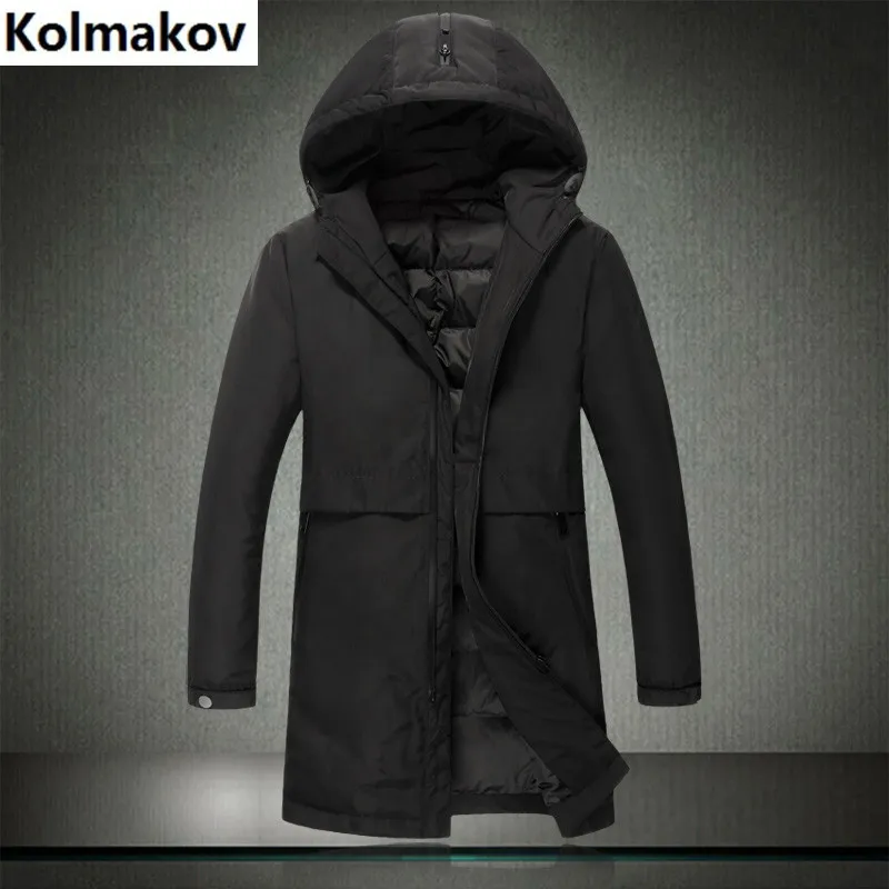 Новые мужские зимние брендовые высококачественные куртки с капюшоном на 80% белом утином пуху мужские пуховики с капюшоном зимние теплые пальто