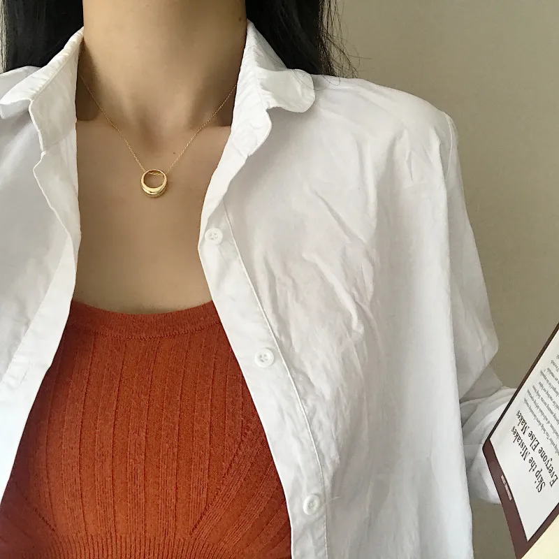 Louleur 925 пробы серебряный круглый кулон ожерелье Женская мода круглый золотой 925 ожерелье для женщин хорошее ювелирное изделие подарок на день рождения