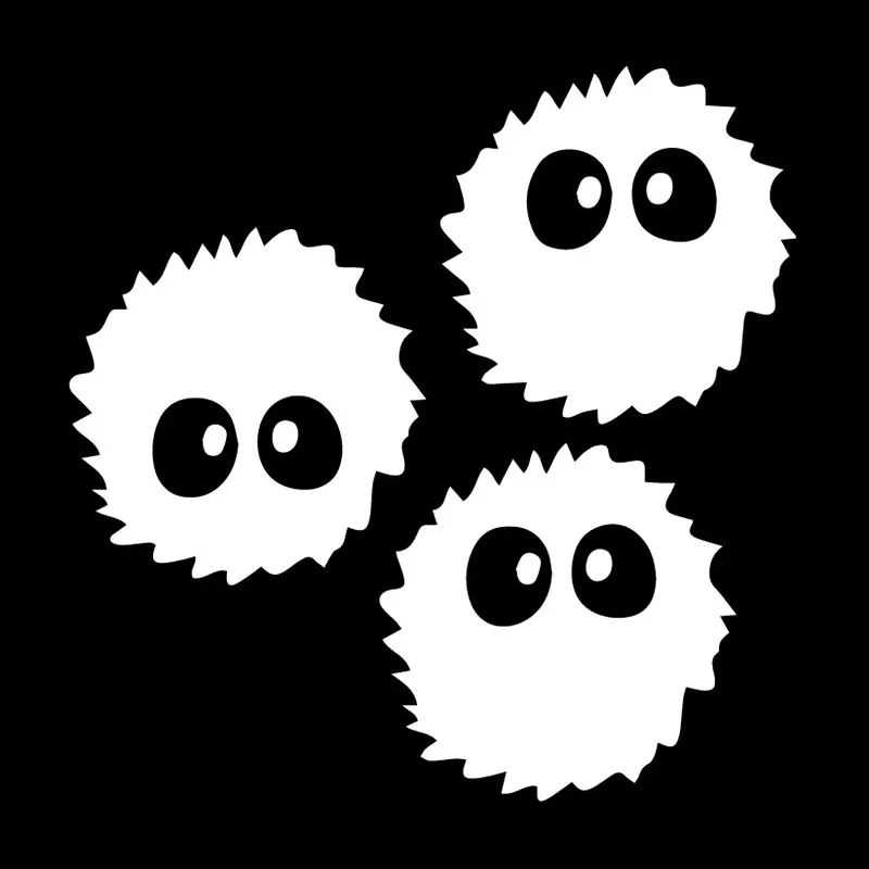 Yjzt 16.7x16.9cm Dust Ball Soot Sprite Funny Car Sticker Trunk