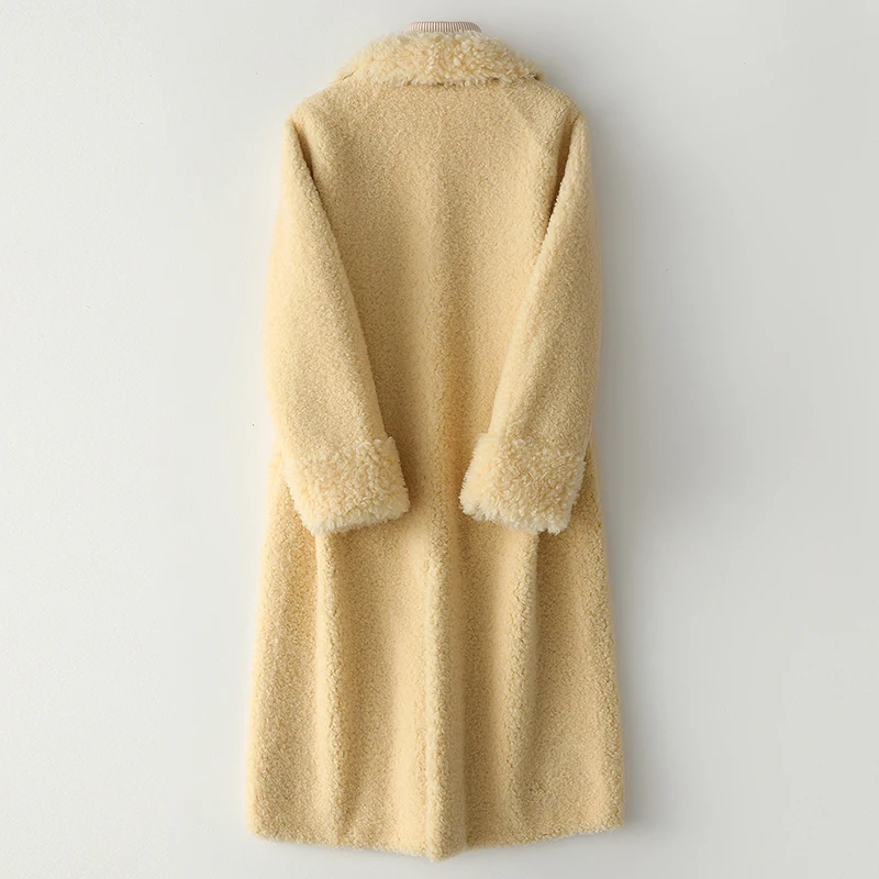 

Sheep Real Shearling Fur Coat Winter Jacket Women Clothes 2020 Wool Coats and Jackets Women Korean Long Jacket MY4115 s s