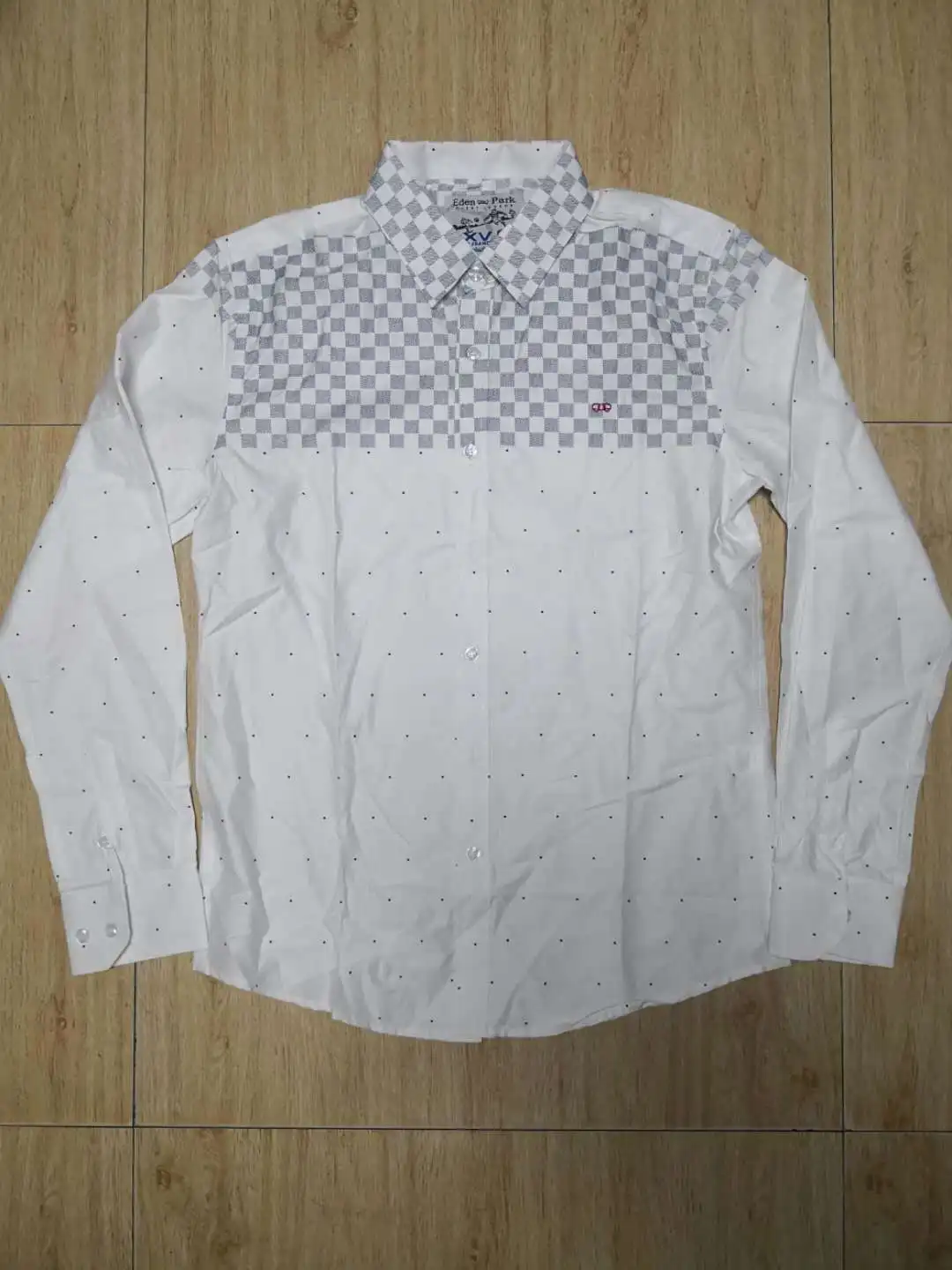 Мужские рубашки Eden Park Slim Fit с длинными рукавами Новые повседневные рубашки в горошек на пуговицах для деловых людей