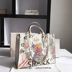 Tote Bags For Women Women's Computer Bag Luxury Brand Bag 14 Inch Laptop Briefcase Ipad Pouch Genuine Leather cartoon cute A4