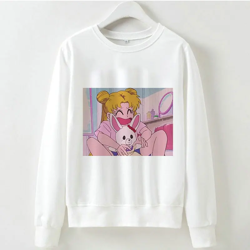 Весна Лето Harajuku Kawaii Забавный Сейлор Мун японский женский свитер пуловер Топы уличная Толстовка с длинным рукавом - Цвет: 2240