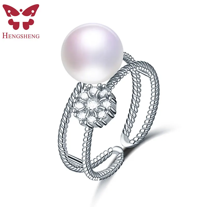 

Dandelion 8-9mm Genuine Natural Pearl Ring, 925 Sterling Silver Rings for Women Wedding Ring Wedding Rings Silver 925 Jewelry