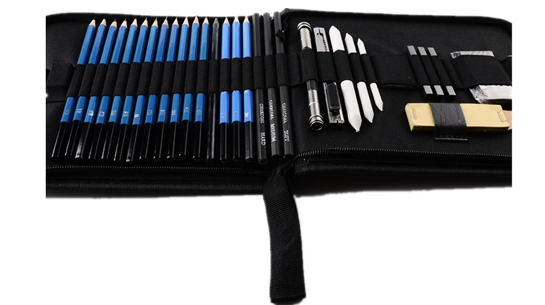 Manufacturers Direct Selling Cross Border Hot Selling 35 Pieces Painted Stationery Set Sketch Toolkit Sketch Pencil Set