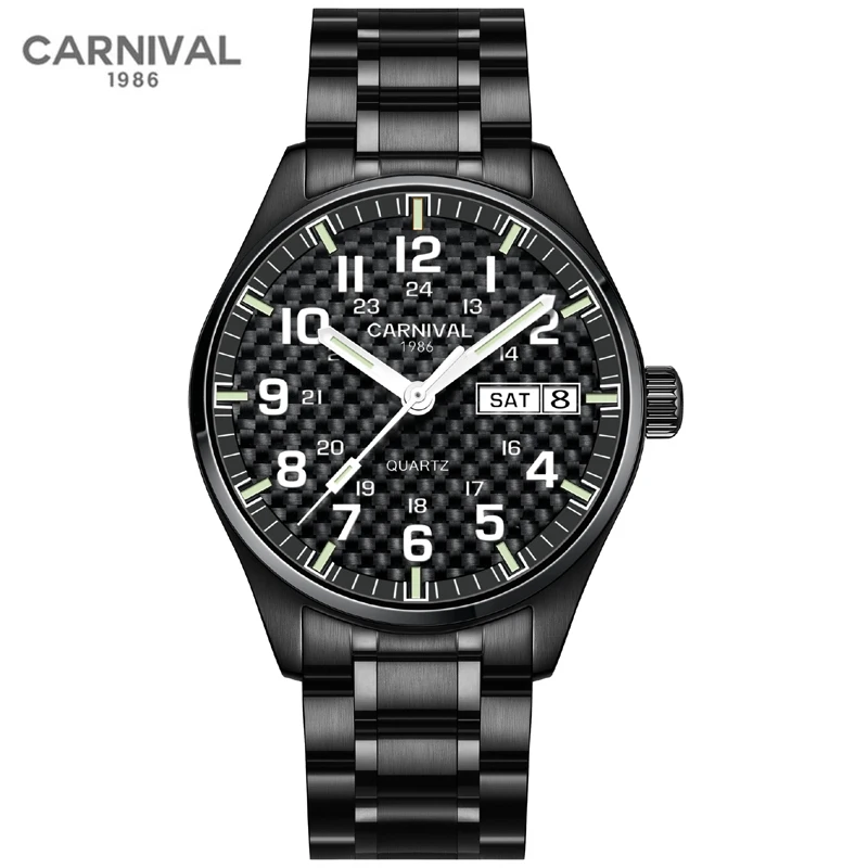 Relogio Masculino Carnival Роскошные Брендовые мужские кварцевые наручные часы модные