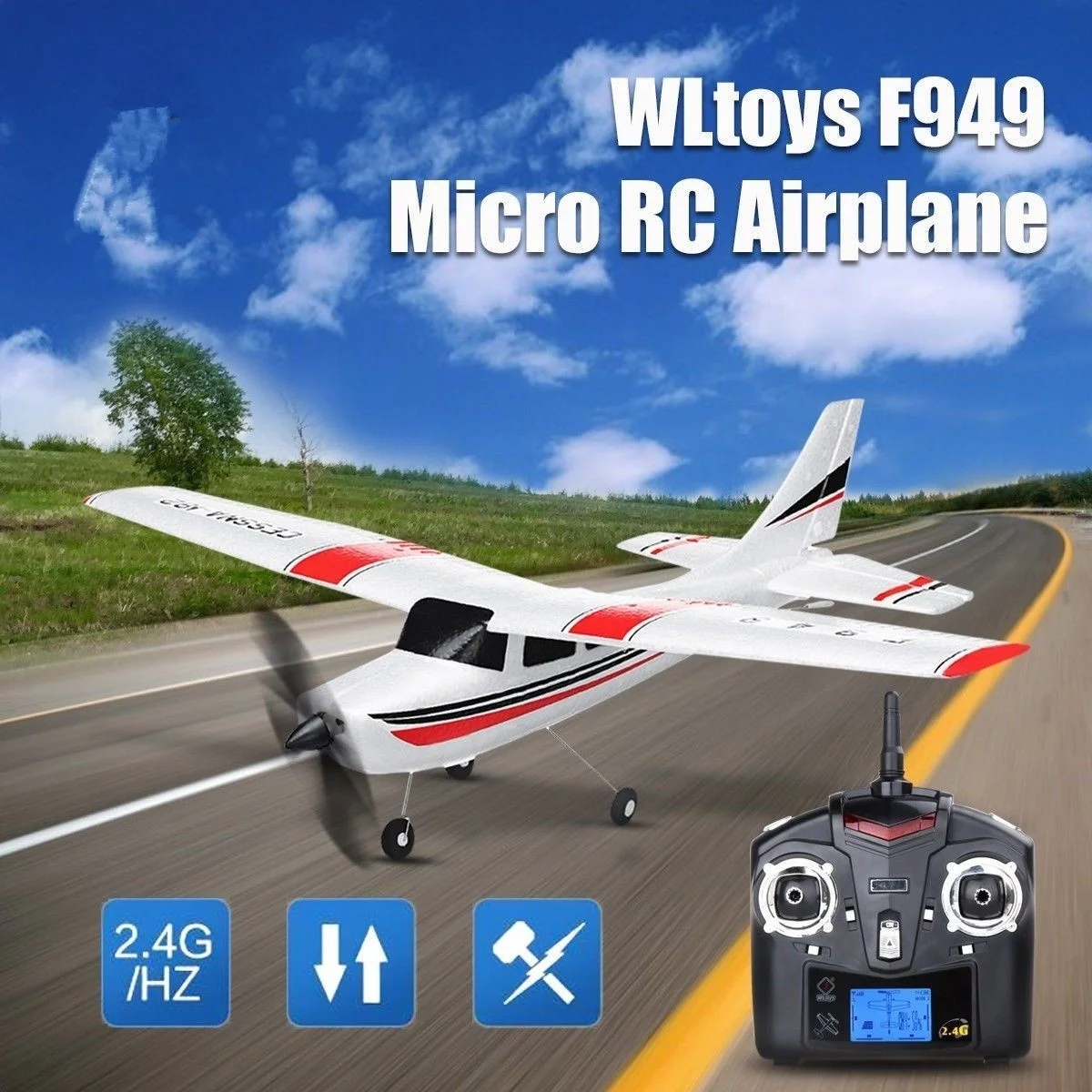 Online F949 3CH Fixed Wing Plane Radio Control Airplane 2.4G Outdoor Long Distance Rubber Plane Remote Control RC plane Toy