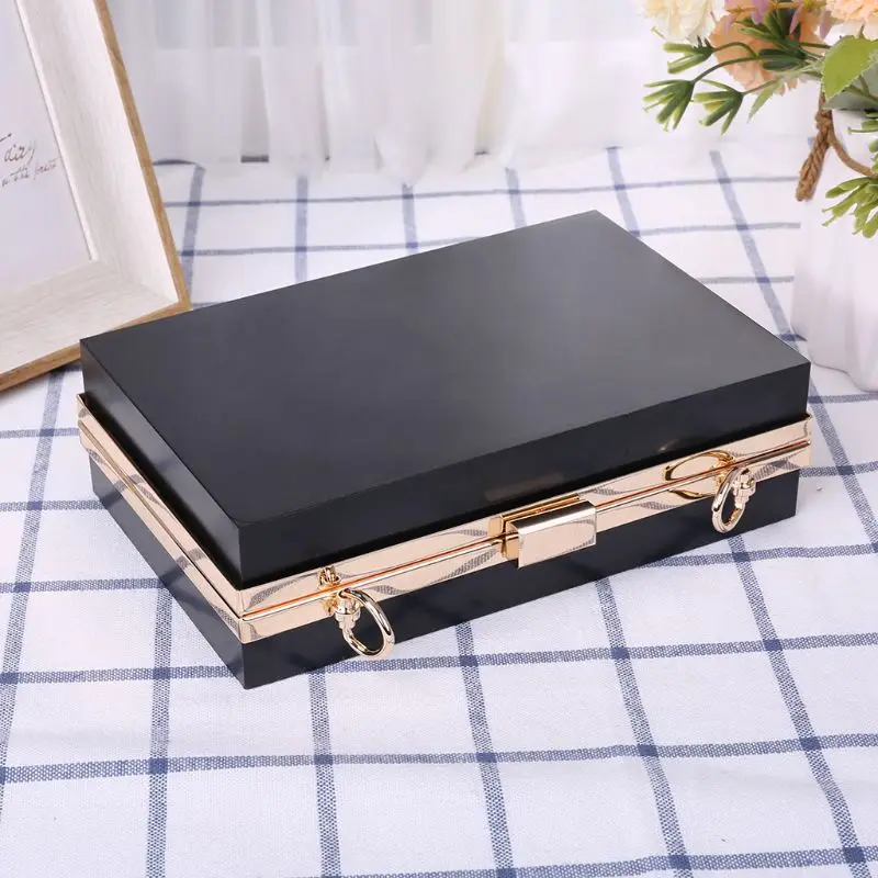 Rectangle Metal Frame Box Purses Handles for DIY Handbags Evening Bag Clutch Accessories