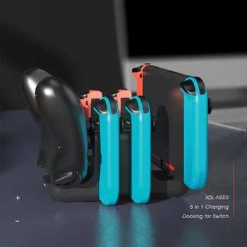 

6 in1 Charging Dock For Nintend Switch Joy-con Controller LED Charger For Nintendo Switch Pro Gamepad Charge Stand NS Switch