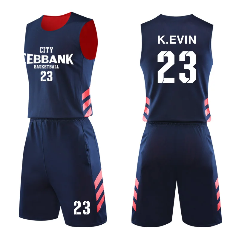 Реверсивный Для мужчин баскетбольное США двойного назначения униформа для игры в баскетбол в колледже комплекты быстросохнущая без рукавов баскетбольной команды костюм