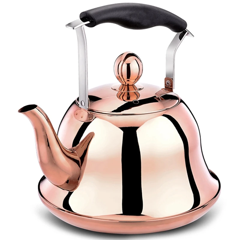

Whistling Kettle for Gas Stove 2L Steel Whistle Tea Kettle Water Bottle Rose Gold