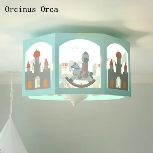

Nordic cartoon Nutcracker ceiling lamp boy bedroom children's room lamp creative lovely color Castle led ceiling lamp