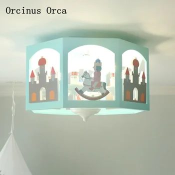 

Nordic cartoon Nutcracker ceiling lamp boy bedroom children's room lamp creative lovely color Castle led ceiling lamp