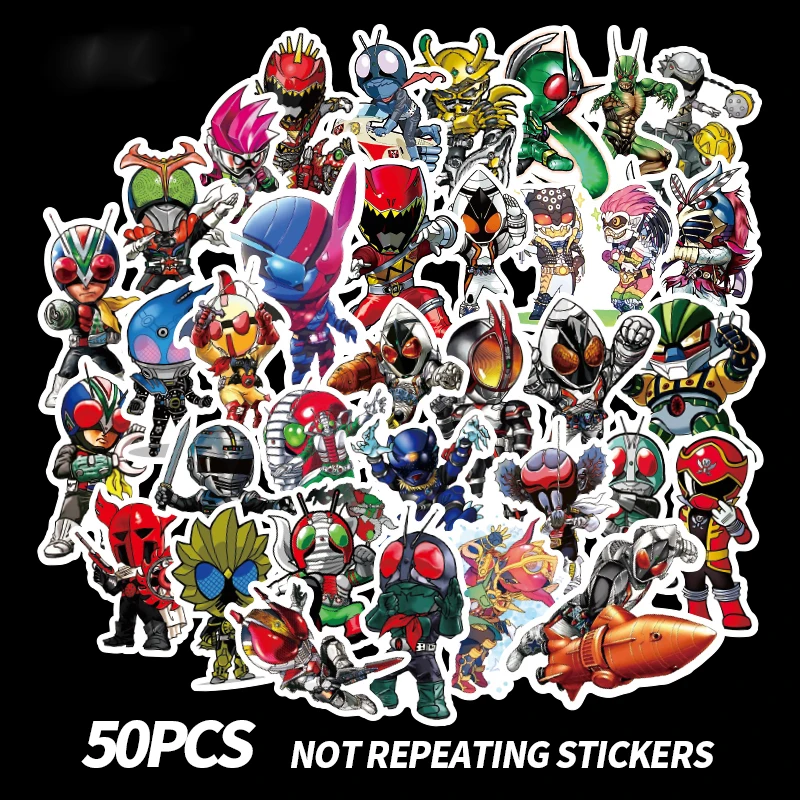

50pcs Kamen Rider Stickers Anime Pegatina For Children On The Laptop Fridge Phone Skateboard Suitcase Funny Cool Sticker