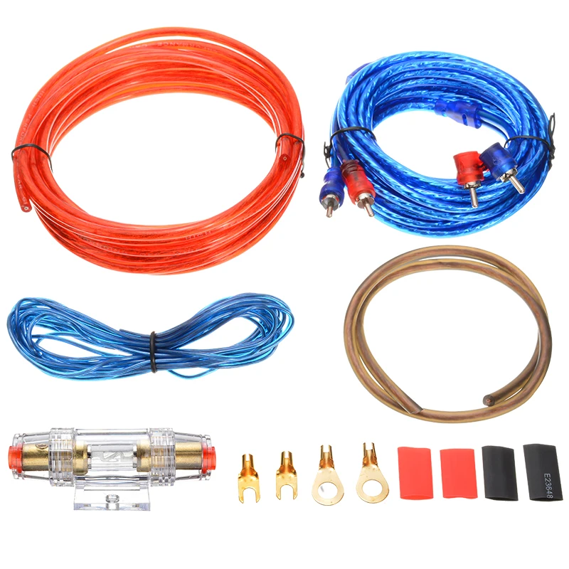New 1500W Car Audio Wire Wiring Amplifier Cable Subwoofer Speaker Installation Kit Power Tool 60A AGU Fuse Holder