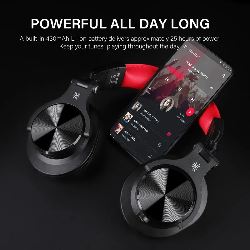 Oneodio Fusion Professional Wired Studio DJ Headphones + Wireless Bluetooth 5.0 Headset HIFI Stereo Monitor Headphone With Mic