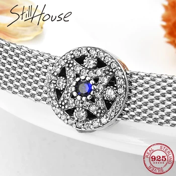

Hot 925 sterling silver Sparkling Beautiful flower clips beads Fit Original reflection Clip Charm Bracelet Jewelry 2019