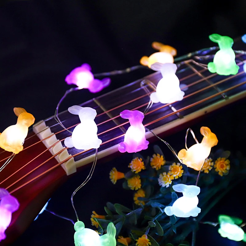 HAPPY EASTER 2 Meters Rabbit Shaped Light String LED Lights Garland Indoor Bedroom Home Wedding DIY New Year Decoration | Дом и сад