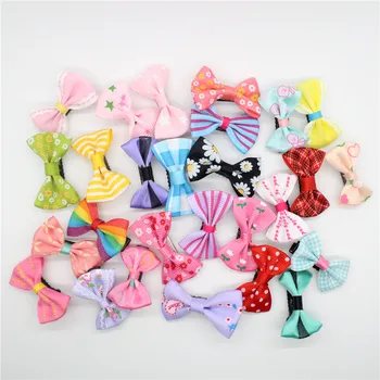 

20pcs Mini Hair Clips Bow Sweet Solid Dot/ Stripe Printing Headbands Salon Hairpins Accessories Women Cute Girls Styling Tool