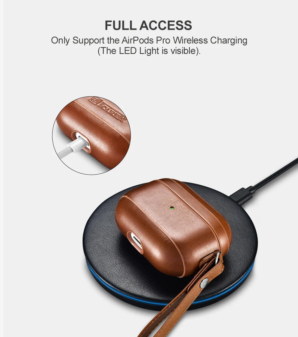 genuíno couro de vaca caso plástico capa para airpods pro luxo retro couro caso protetor para airpods