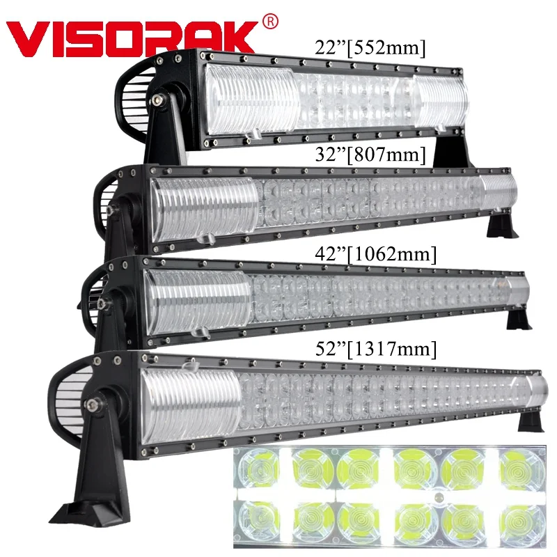 VISORAK 22 32 42 52 дюймов Offroad прямой светодиодный светильник Бар Белый позиции для