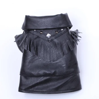 

Pet Dog Faux Leather Coat Jacket Cat Puppy Winter Warm Clothes Apperal for Dogs Cats Small Medium