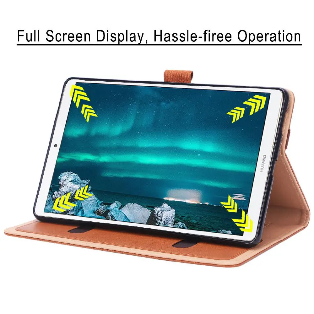 Studyset для HUAWEI M6 8,4 дюймов ретро PU кожаный защитный чехол для планшета с картой фиксирующий кронштейн функция сна