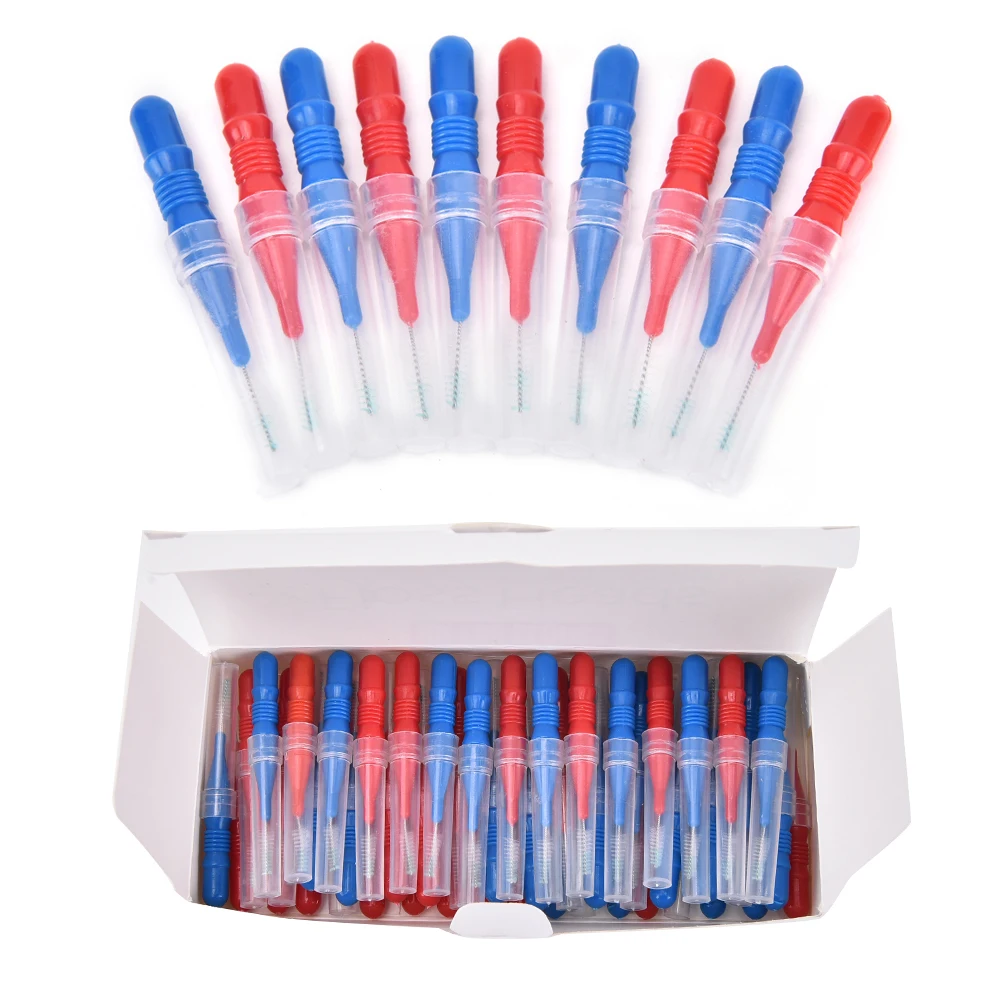 50pcs/lot Oral Care Tooth Floss Soft Plastic Interdental Brush Toothpick Healthy for Teeth Cleaning Oral Hygiene Dental Floss