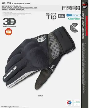 

New arrival KOMINE GK-163 gloves 3D Protect Mesh Motorcycle Racing Gloves breathable riding gloves Touch Screen Gloves 3 colors