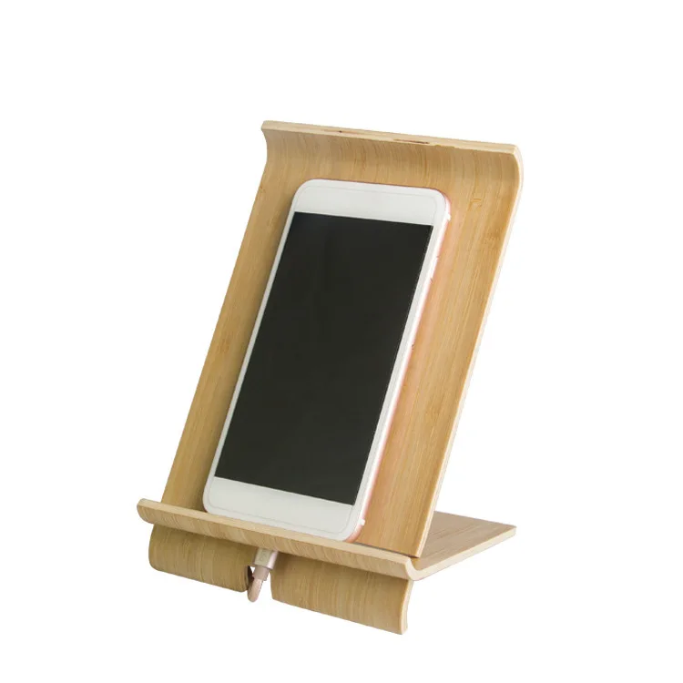 

Deconstructable Bamboo Universal Mobile Phone Support Display Stand Multi-functional Charging Phone Base iPad Tablet Placing Rac