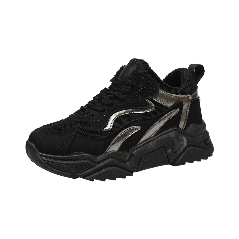 Women's shoes plus velvet dad shoes Korean thick dirty shoes women's net red women's shoes casual sports shoes women