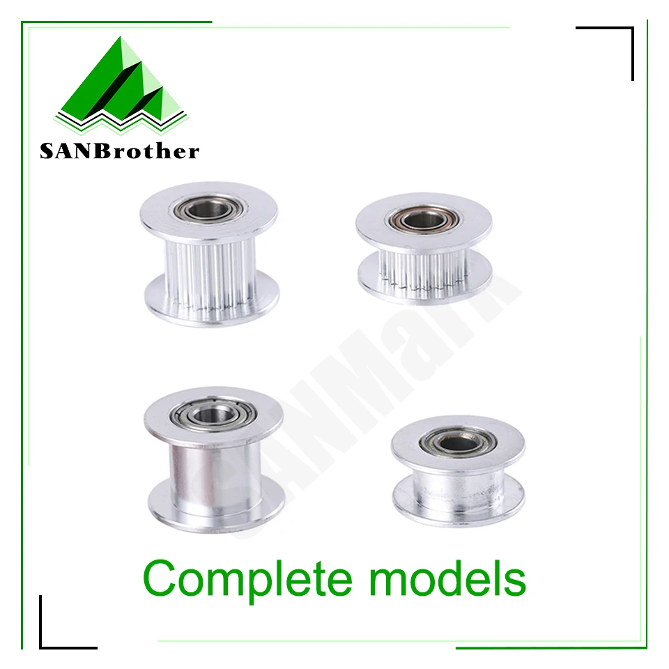 2GT 16/20 Teeth Synchronous Wheel Idler Pulley With/without Tooth Bore 3mm With Bearing For GT2 Timing Belt Width 6mm 10mm