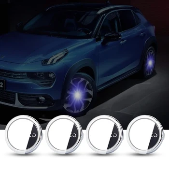 

For LYNK&CO 65mm Hub Light Lamp 4PCS Car Floating Illumination Wheel Center Caps LED Light Bulb Cover Lighting Energy Flash Auto