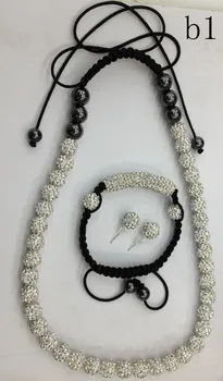 

Wholesale! white 10mm Micro Pave CZ Disco Ball Beads crystal Bracelet Necklace yh232