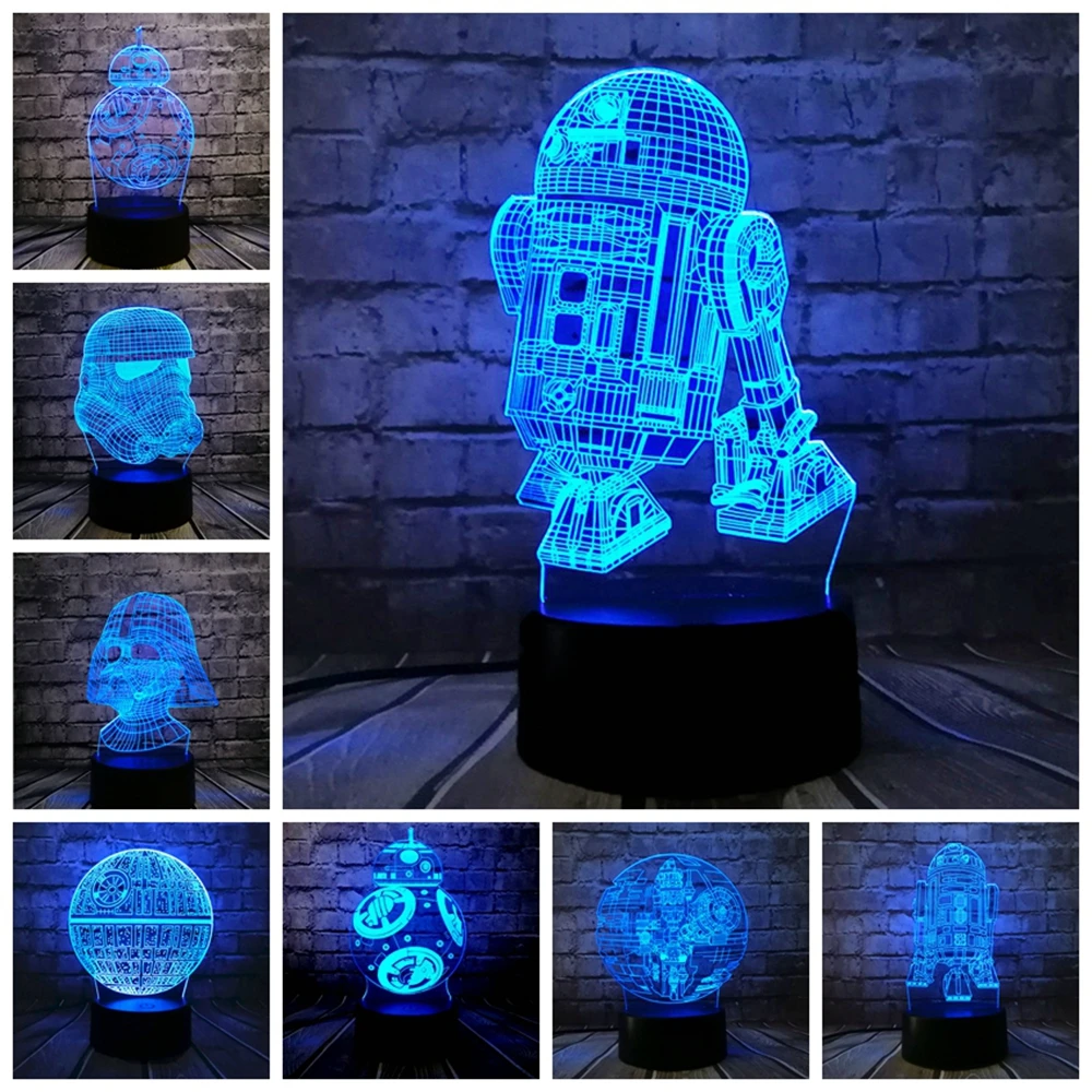 

Star War toys Model Darth Vader Figure LED Luminous Nightlight Colourful Fairy Light Glow in the Dark Darth Vader Figure Toys