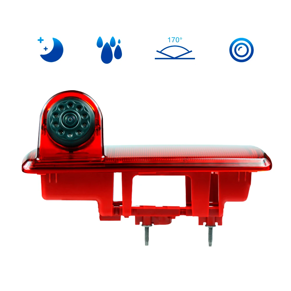 

High Mounted RCA AV Connector Guide Line Third Brake Light Reverse Car Camera For 2015 2016 Opel Vivaro / Renault Trafic