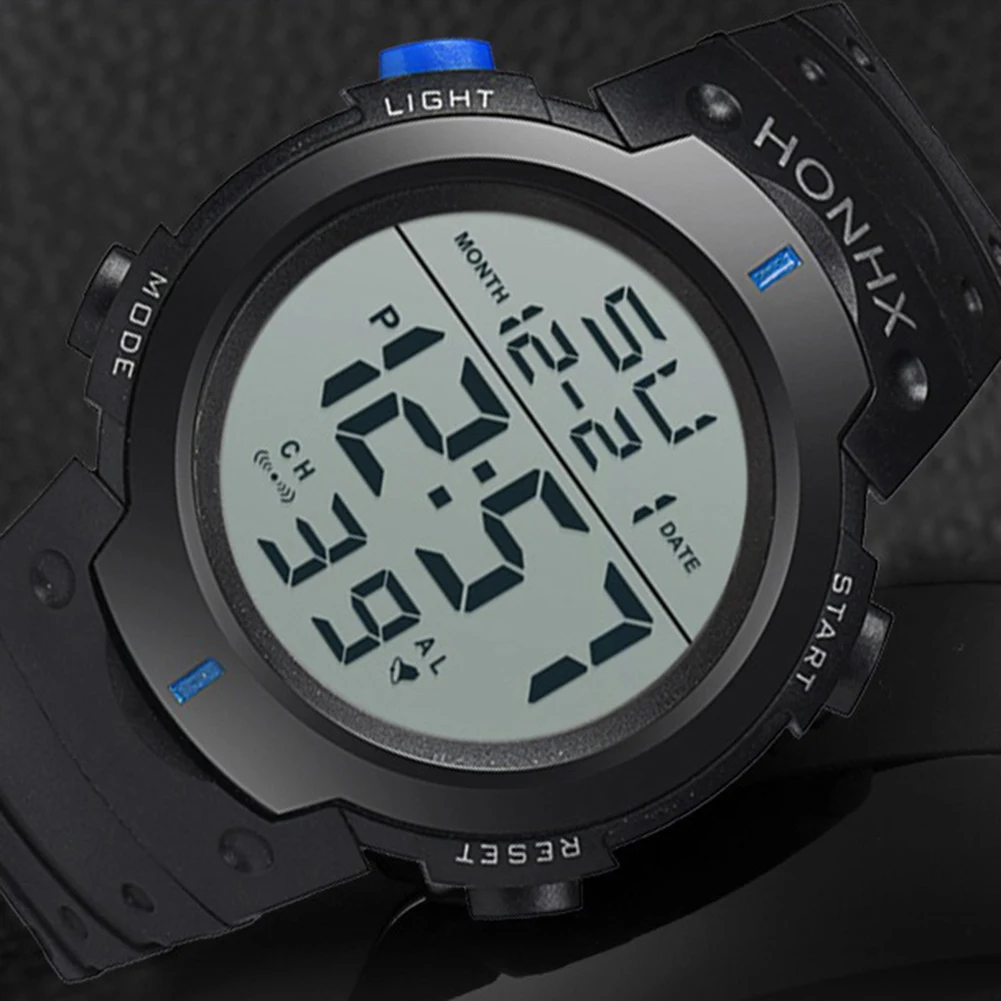 Мужские повседневные спортивные водонепроницаемые светодиодный цифровые наручные часы с подсветкой и датой Mas-culino модные мужские часы милитари с большим циферблатом