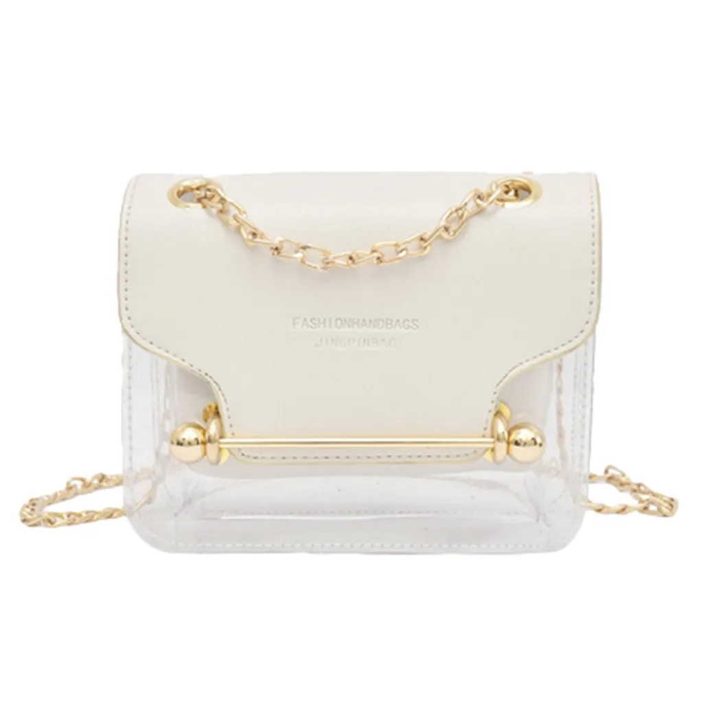 Luxury Clutch Strap Small Female Bags Lady Transparent Square PVC Bag Shoulder Bag Messenger Bag+ Hand Wallet Shopping Handbag