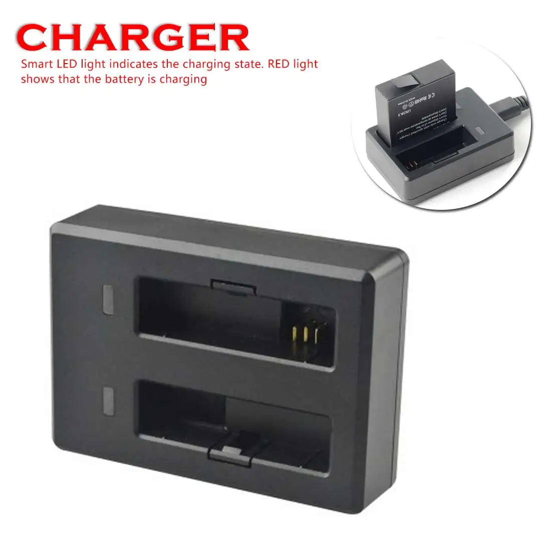 Двойной слот зарядная док-станция Портативный USB двойной слот зарядное устройство для камеры SJCAM M20 Зарядка камеры