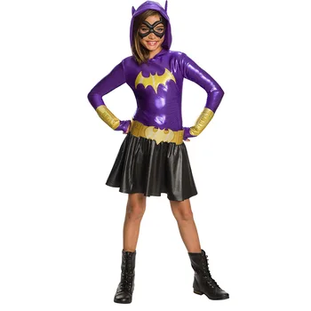 

SuperHero Girls Hoodie Dress - Batgirl Costume for Kids TuTu Dress Halloween Costume (3-9Years) Party Dress