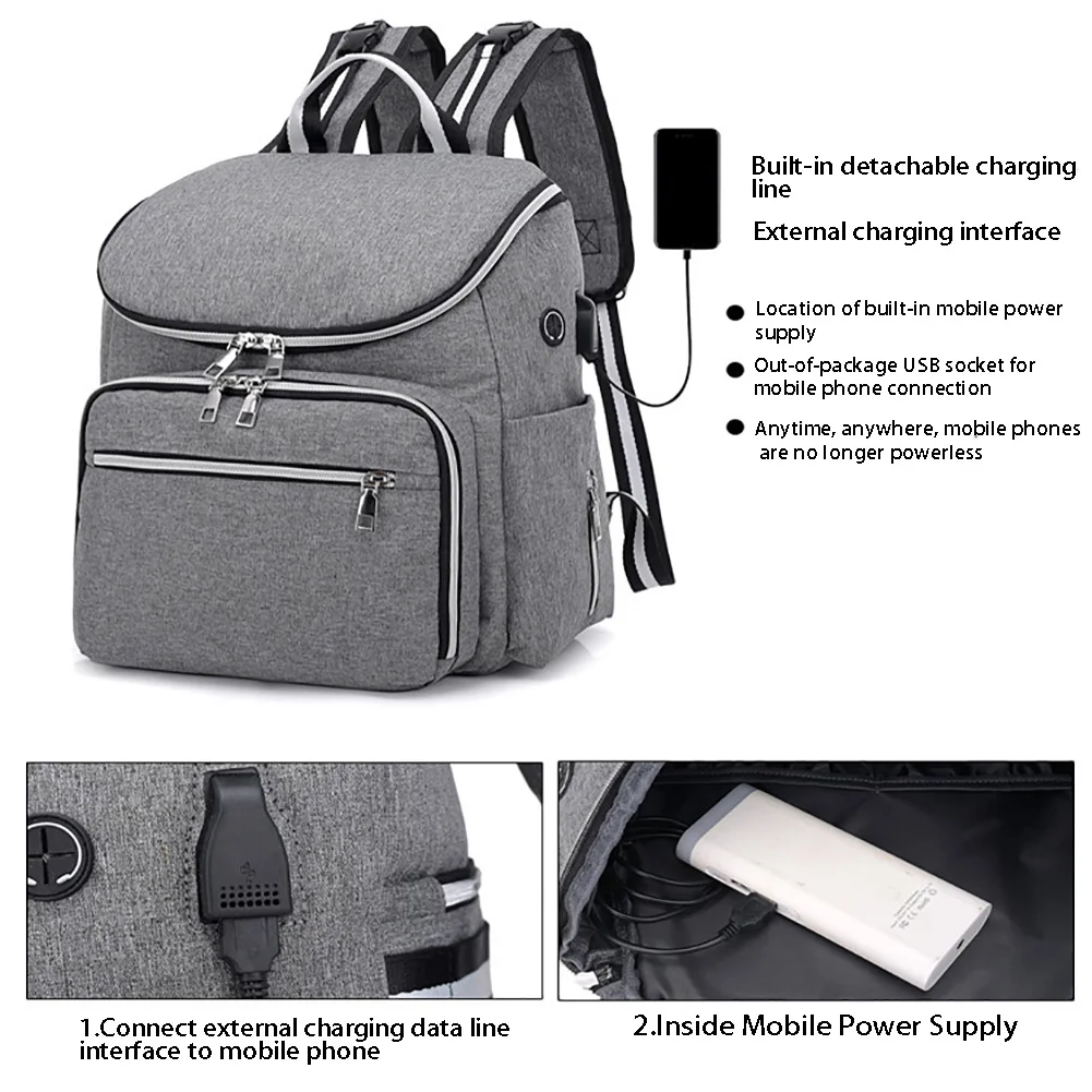 Мода подгузник большой емкости наушники порт еда путешествия рюкзак держатель бутылки пеленки мешок мульти карман твердые ребенка кормящих Мумия